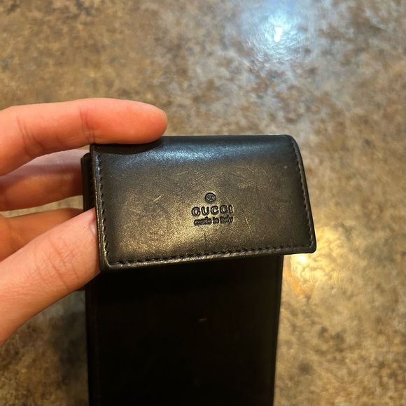 GUCCI Rare Key Case Leather Black - Picture 1 of 16